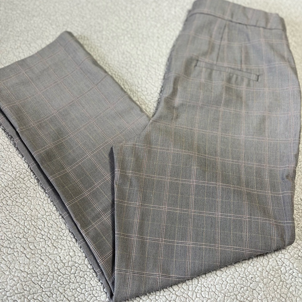 Express Gray Plaid Editor Straight Ankle Pants size 8 R
